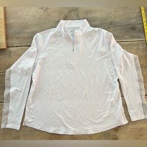 SanSoleil‎ XXL UV 50 Cooling White Long Sleeve Quarter-Zip Shirt